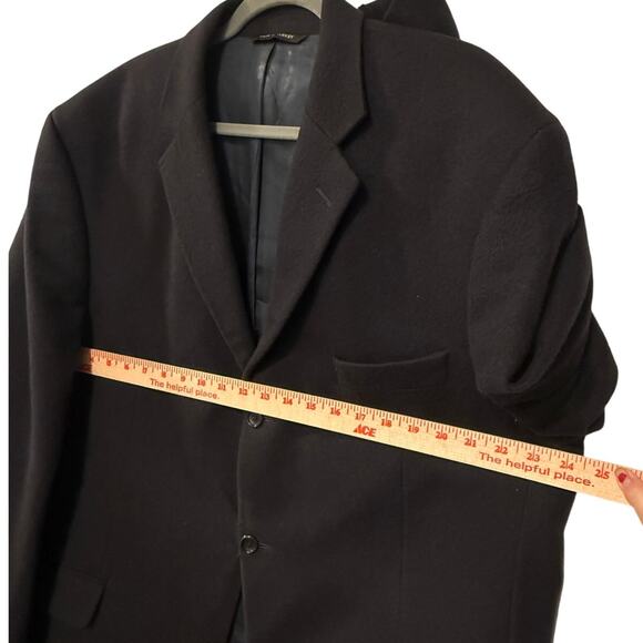 Huckberry Vintage 46L 100% CASHMERE Big&Tall Blazer Luxury 3 Button Jacket Black - Picture 7 of 10